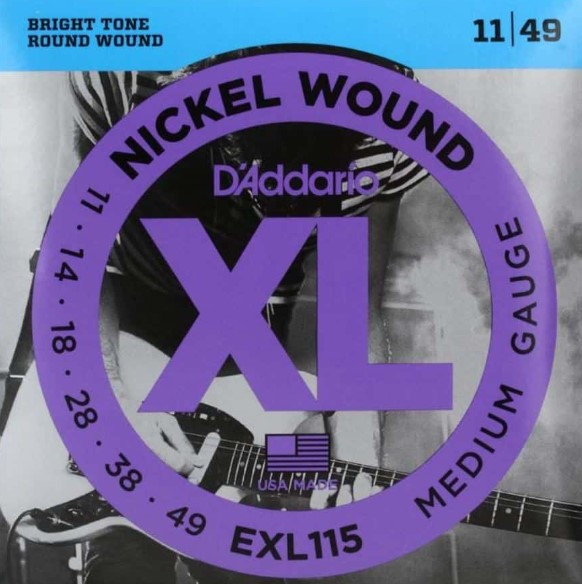 Cordes D'ADDARIO EXL115 11-49 Guitare électrique