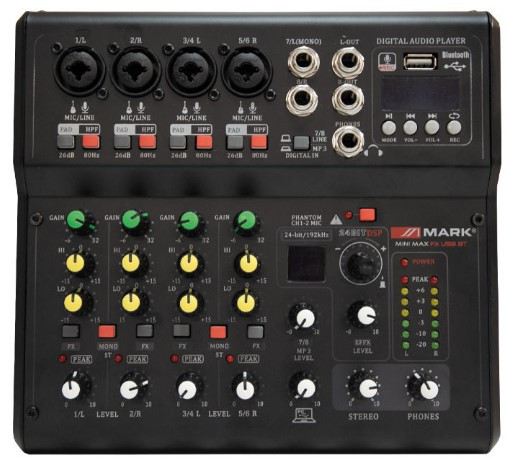 Mesa de mezcla MARK Mini Max FX USB BT