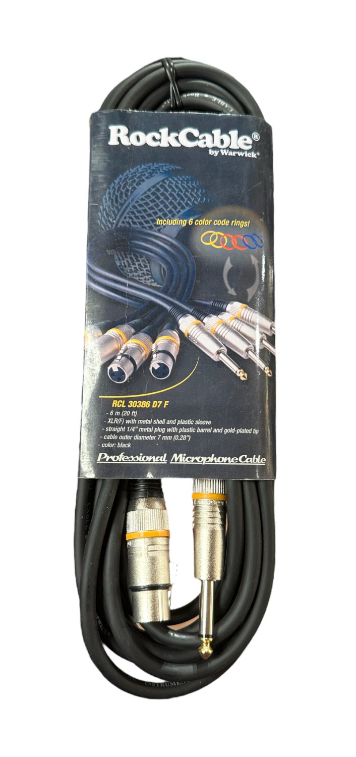 Câble Microphone ROCKCABLE - 6m, RCL30386 D7 F Black