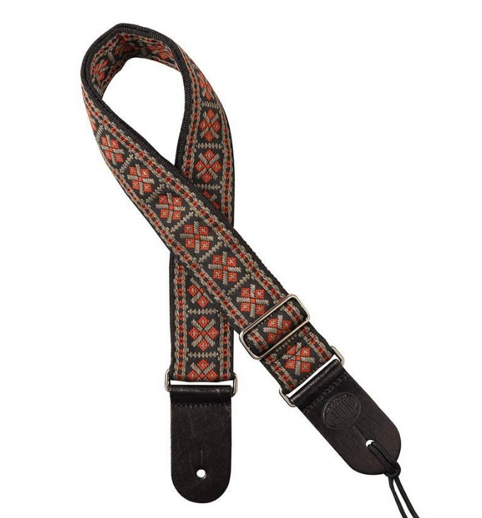 Sangle GAUCHO cuir rouge gris