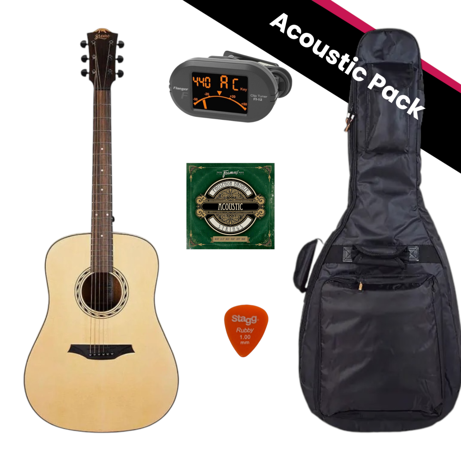 Pack guitare acoustique BROMO AA1