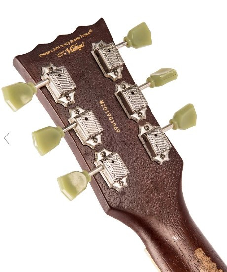Guitare électrique VINTAGE LP V100 ICON Distressed Tobacco Sunburst