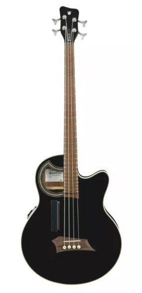 Basse electro-acoustique WARWICK RockBass Alien Deluxe Hybrid Thinline, 4-Cordes – Solid Black Satin
