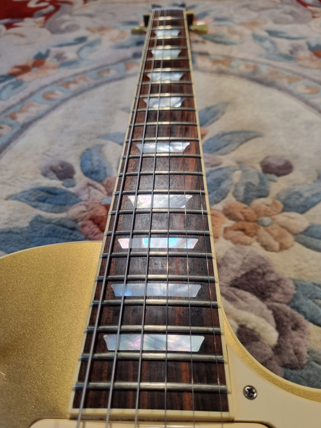 Guitarra eléctrica HERITAGE Custom Shop Special H-150 Gold Top Throbak P90
