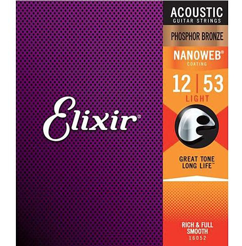 Cuerdas ELIXIR Nanoweb Light Phosphor Bronze 12-53