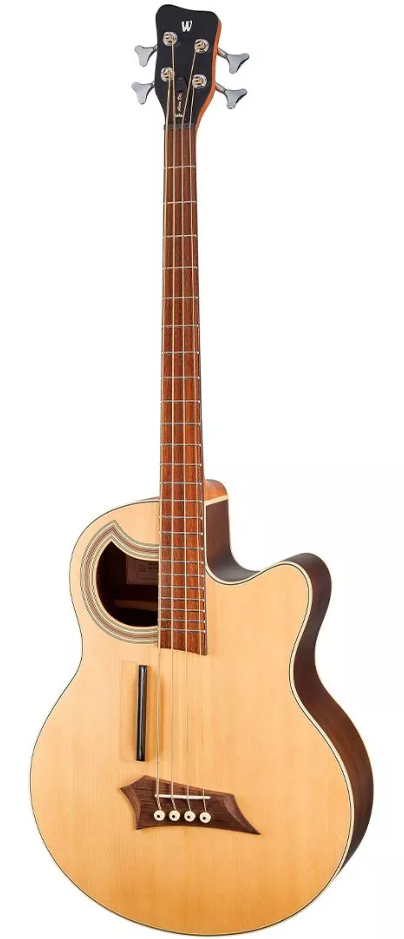 Basse electro-acoustique WARWICK Alien Deluxe 4 cordes Natural