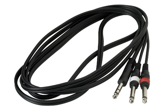 Cable ROCKCABLE RCL20923 D4, TRS 1/4" / 2 x TS 1/4", 1,8mt