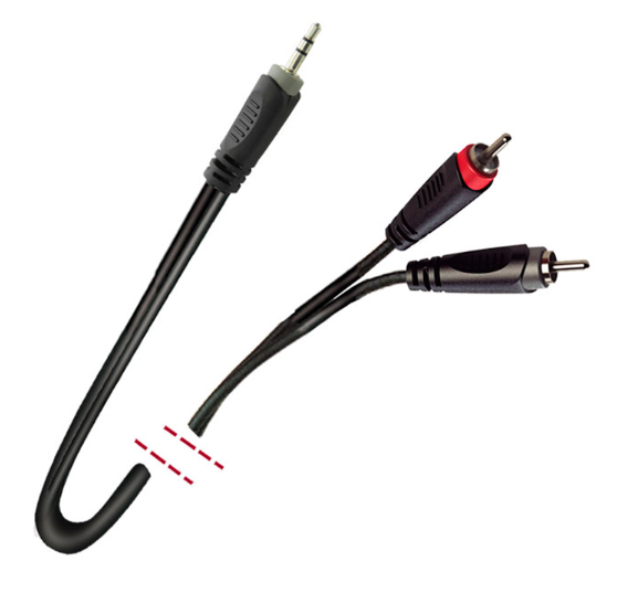 Cable MARK Minijack TRS 3.5mm mascle a 2 RCA mascle 1 metre