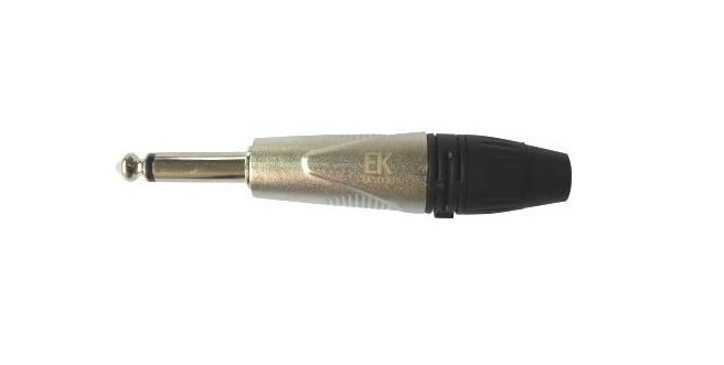 Conector EK AUDIO Jack Mono recto Gris PJ001PN
