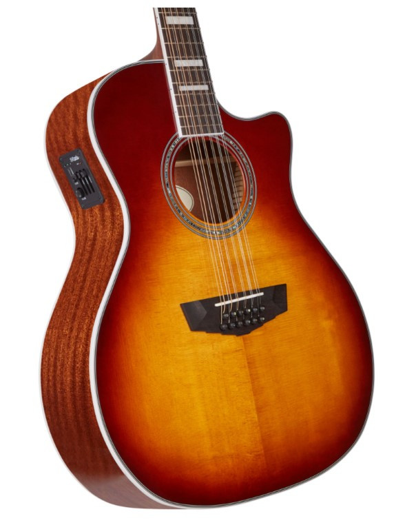 Guitare électroacoustique 12c D'ANGELICO Premier Fulton Iced Tea Burst