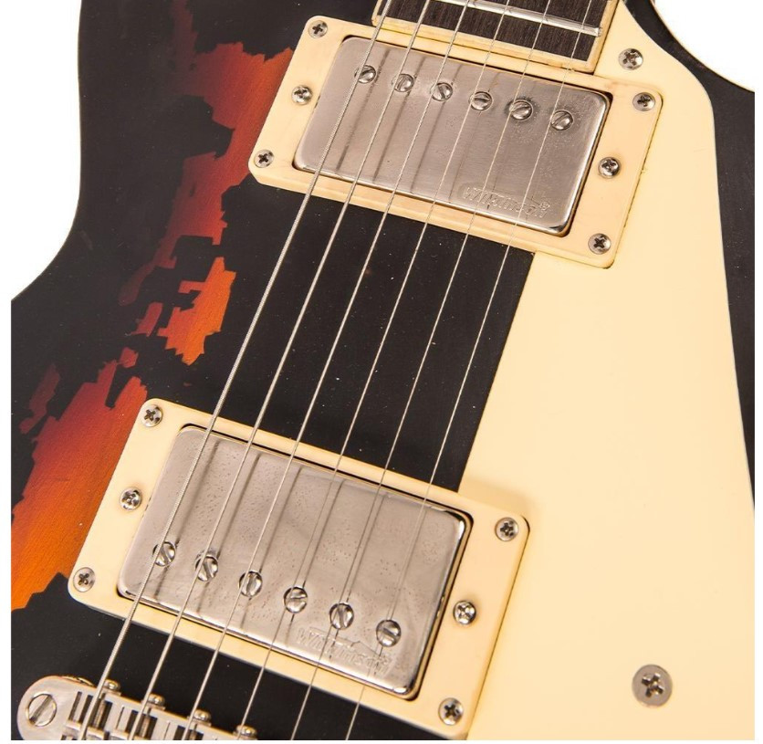 Guitarra eléctrica VINTAGE LP V100 Distressed, Black Over Sunburst