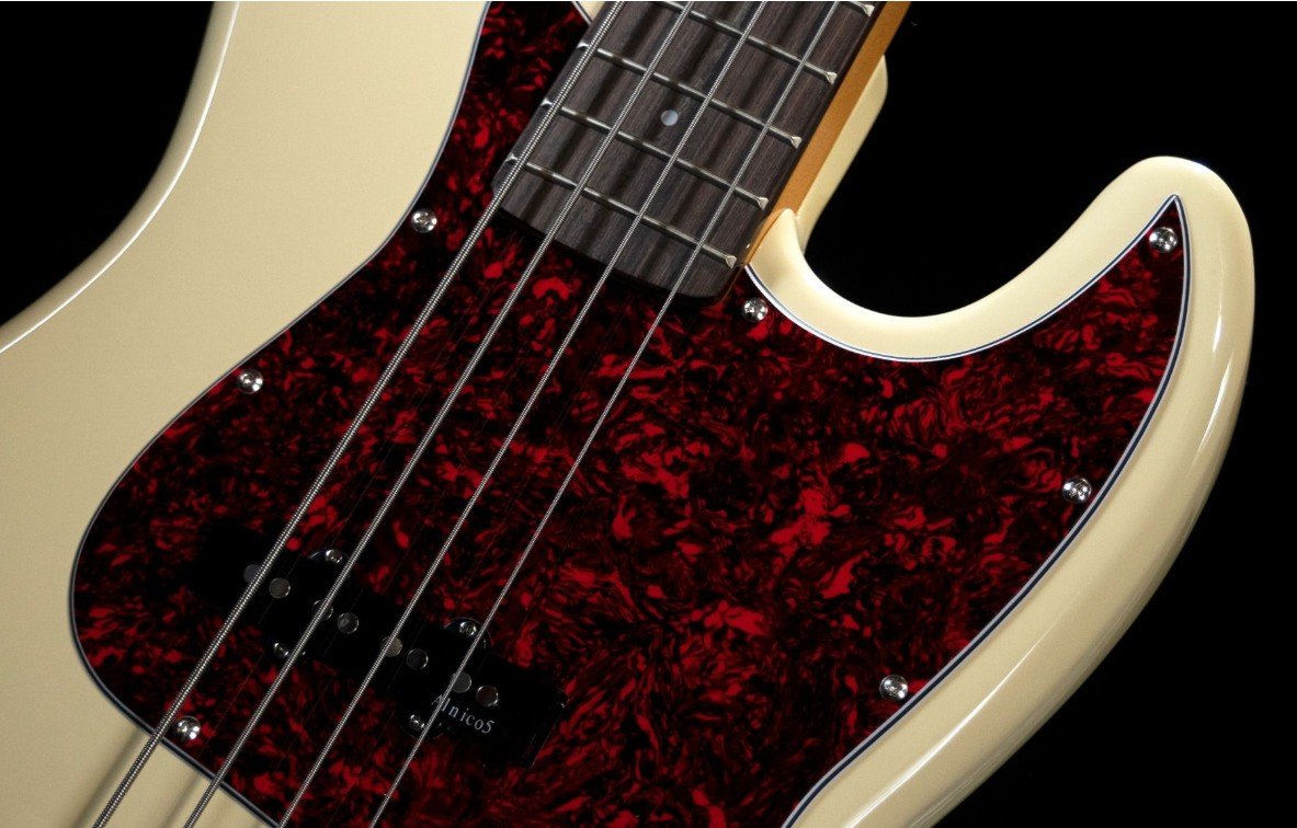 PRODIPE Sèrie JB80-RA Jazz Bass Blanc Vintage