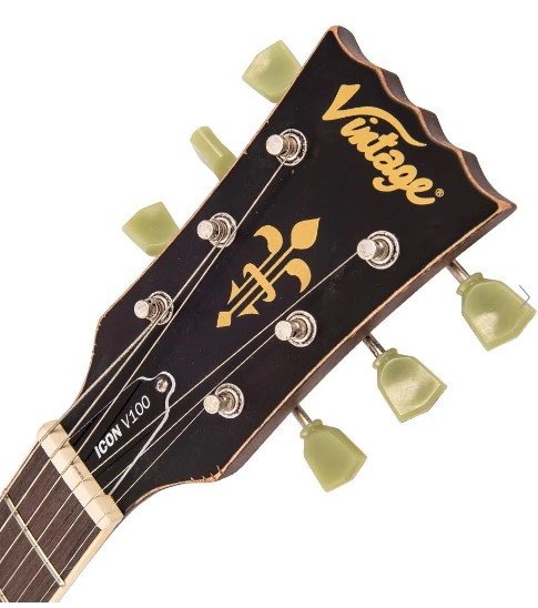 Guitare électrique VINTAGE LP V100 ICON Distressed Tobacco Sunburst