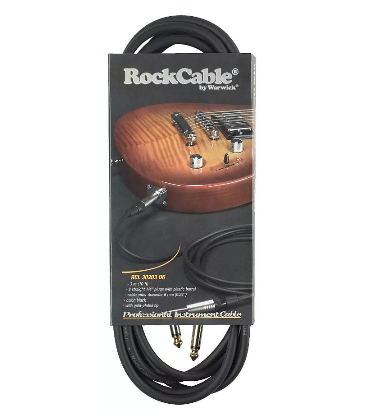 Cable de instrumento ROCKCABLE - 3m, RCL30203 D6 Black