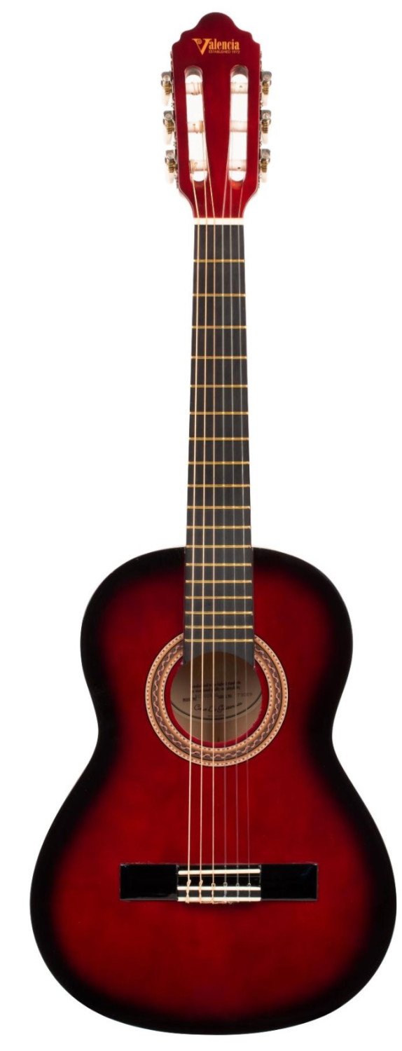 Guitare Classique VALENCIA VC102RDS 1/2 Red Burst