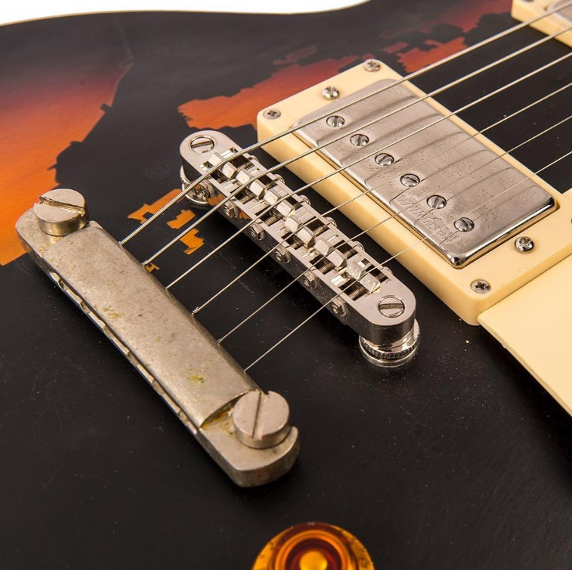 Guitarra eléctrica VINTAGE LP V100 Distressed, Black Over Sunburst
