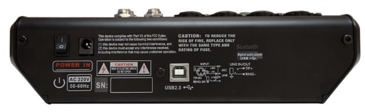 Mesa de mezcla MARK Mini Max FX USB BT