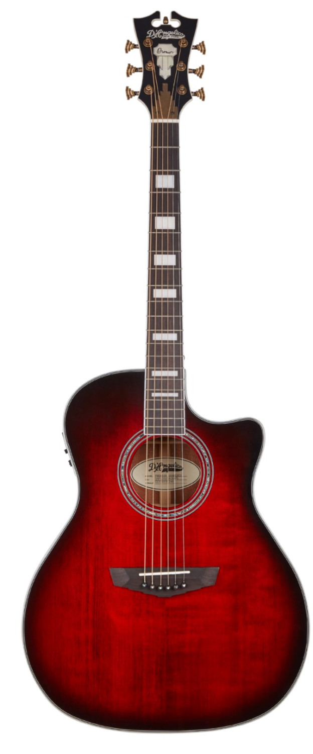 Guitarra electroacústica D'ANGELICO Premier Gramercy Trans Black Cherry