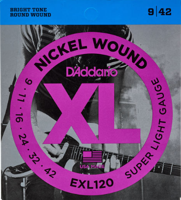 Cordes D'ADDARIO EXL120 09-42 Electric Guitars nickel