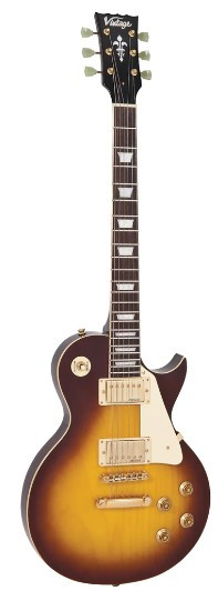 Guitare électrique VINTAGE LP V100 ICON Distressed Tobacco Sunburst