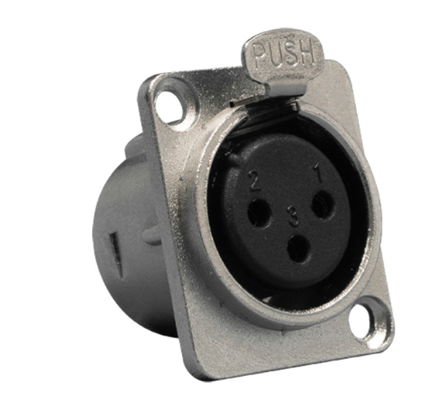 Conector empotrable XLR hembra 3 contactos MCB030