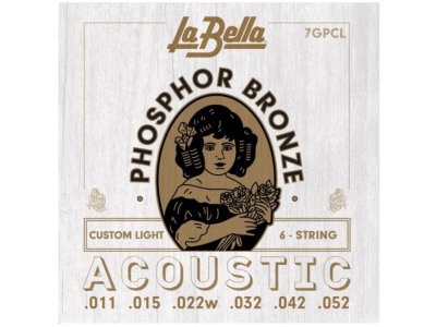 Cordes LA BELLA Acustic Guitar PHOSPHOR Custom Light 11-52