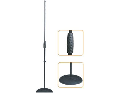 Pied de microphone droit EK avec base ronde en fonte MS025
