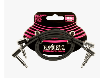 ERNIE BALL Patch Cables 12IN 2-pack color Negre