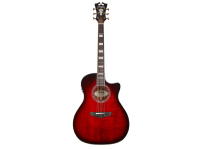 Guitare électroacoustique D'ANGELICO Premier Gramercy Trans Black Cherry